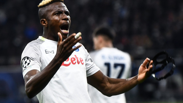 Mg Francoforte (Germania) 21/02/2023 - Champions League / Eintracht-Napoli / foto Matteo Gribaudi/Image Sport
nella foto: esultanza gol Victor Osimhen osimhen napoli